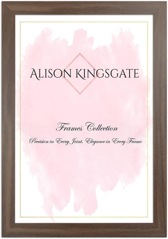 Alison Kingsgate Sleek 12x8 Picture Frame Walnut MDF Perspex Front