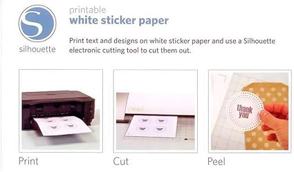 silhouette white sticker paper