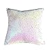 Fengheshun Reversible Sequins Pillowcase Pillow Covers 40 x 40 cm Two Color Changing (Rainbow+Silver),Great Gift for Kids