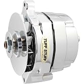 Tuff Stuff 7068RD Chrome 1-Wire 1-Groove Pulley Alternator for Ford