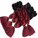 Braiding Hair Ombre Braiding Hair 24 Inch 5PCS/Lot Kanekalon High Temperature Jumbo Braids for Twist Crochet Braiding Hair(5PCS, Black/BUG)