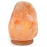 BanWood Crystal Salt Lamp With Wood Base Come With Bulb and Cord (7-8inch)