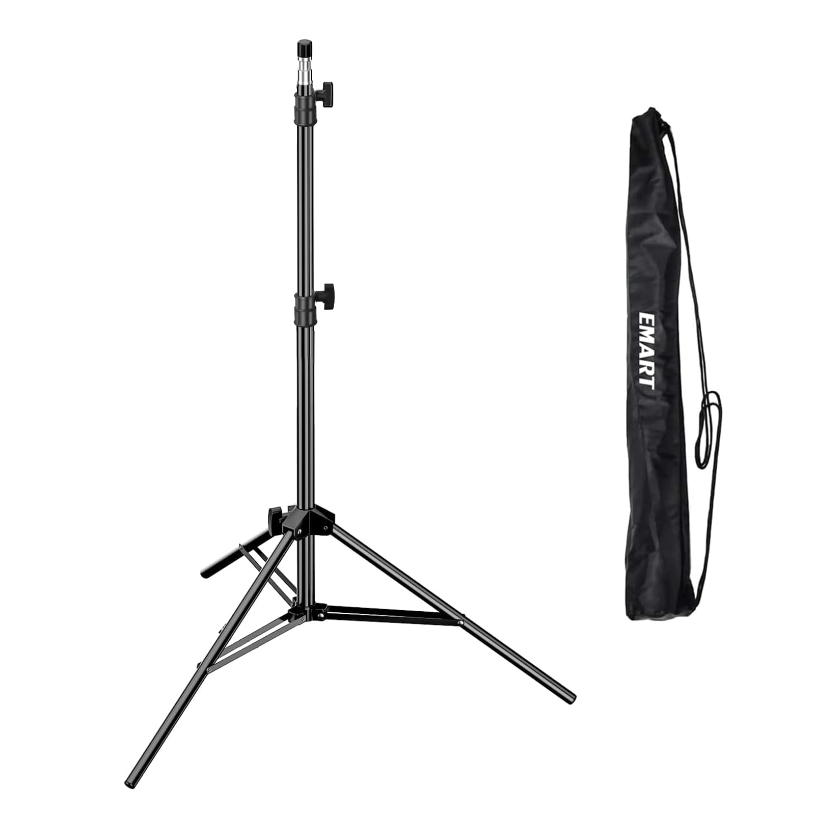 EMART Photography Light Stand 7 Ft(2.1m),1/4" Screw Portable Studio Lighting Tripod Stand, Aluminum Lighting Stand for Ring Light/Strobe Light/Flash/Softbox/Portrait/Podcast Light