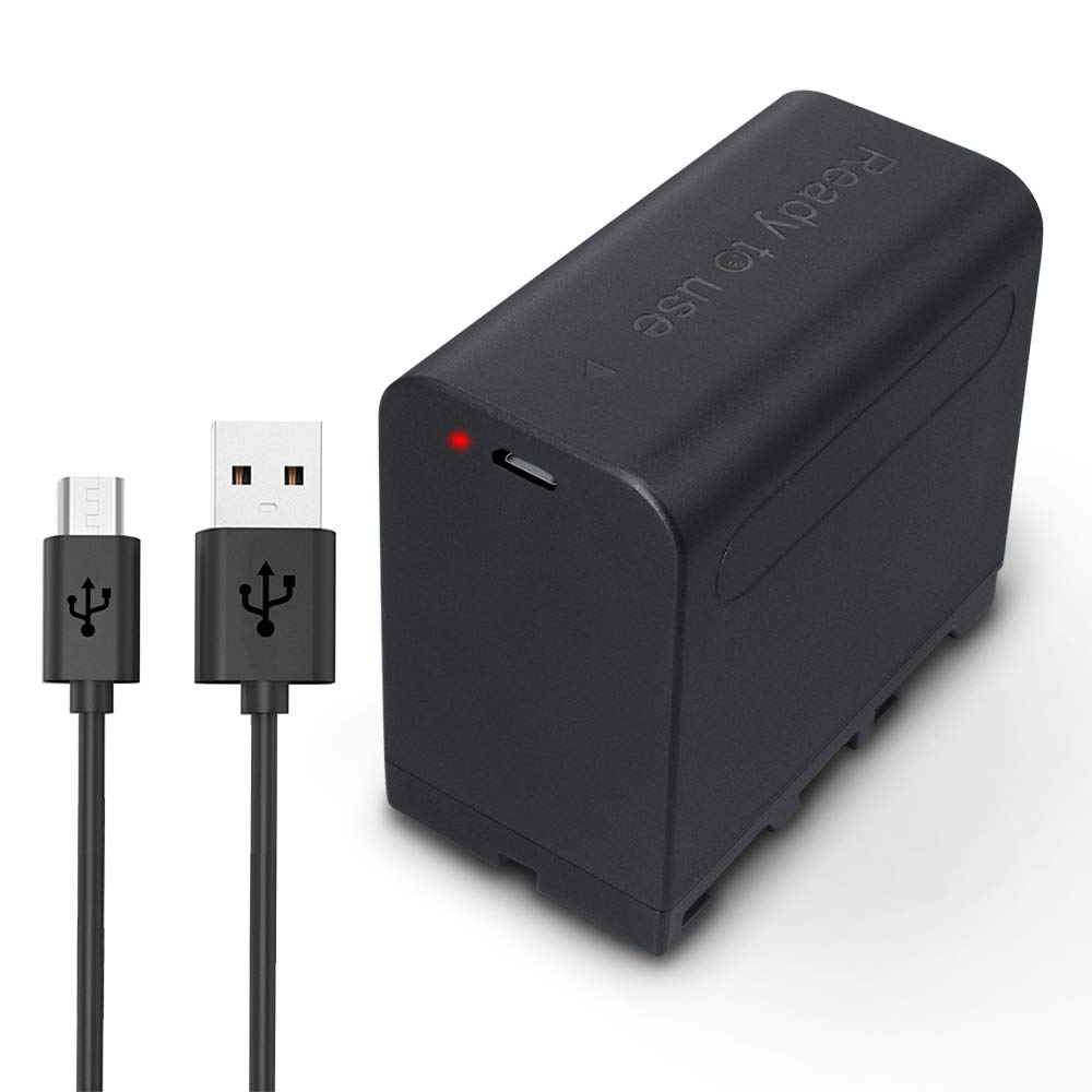 CITYORK 6000mAh NP-F960 F970 Battery with Micro USB Charger Port Compatible with Sony Camera HDR-AX2000E/ DCR-VX2100E/ FDR-AX1E/ HXR-NX3, Replacement NP-F970 NP-F960 NP-F975 NP-F570 NP- F750 NP-F770