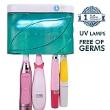 Linsam UV Sanitizer Toothbrush Sanitizer Wall Mounted Toothbrush Holder Sterilizer - Eliminates up to 99.9% of Germs