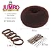 Teenitor Extra-large Hair Donut Bun for Ballet Bun, 5 Pieces Cotton hair bands, 20 Pieces Hair Bobby Pins, Brown