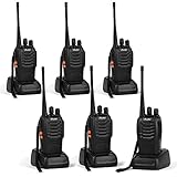 Ansoko Long Range Walkie Talkie Rechargable FRS/GMRS 16-Channel Handheld Two Way Radio with Earpiece (6 Pack)