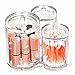 Richboom 3 Connected Compartments 100% Acrylic Cotton Bud and Ball Holder - Cosmetic Storage Makeup Organizer - Bath Accessory