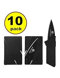 JJMG   Paquete de 10 unidades   Cuchillos plegables diseño símil tarjeta de crédito, cuchillo para camping, herramientas de bolsillo, cuchillo plegable, cuchillo de supervivencia.