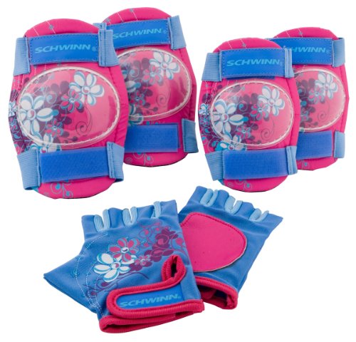 Schwinn Girl's Pad Set with Knee Elbow and Gloves