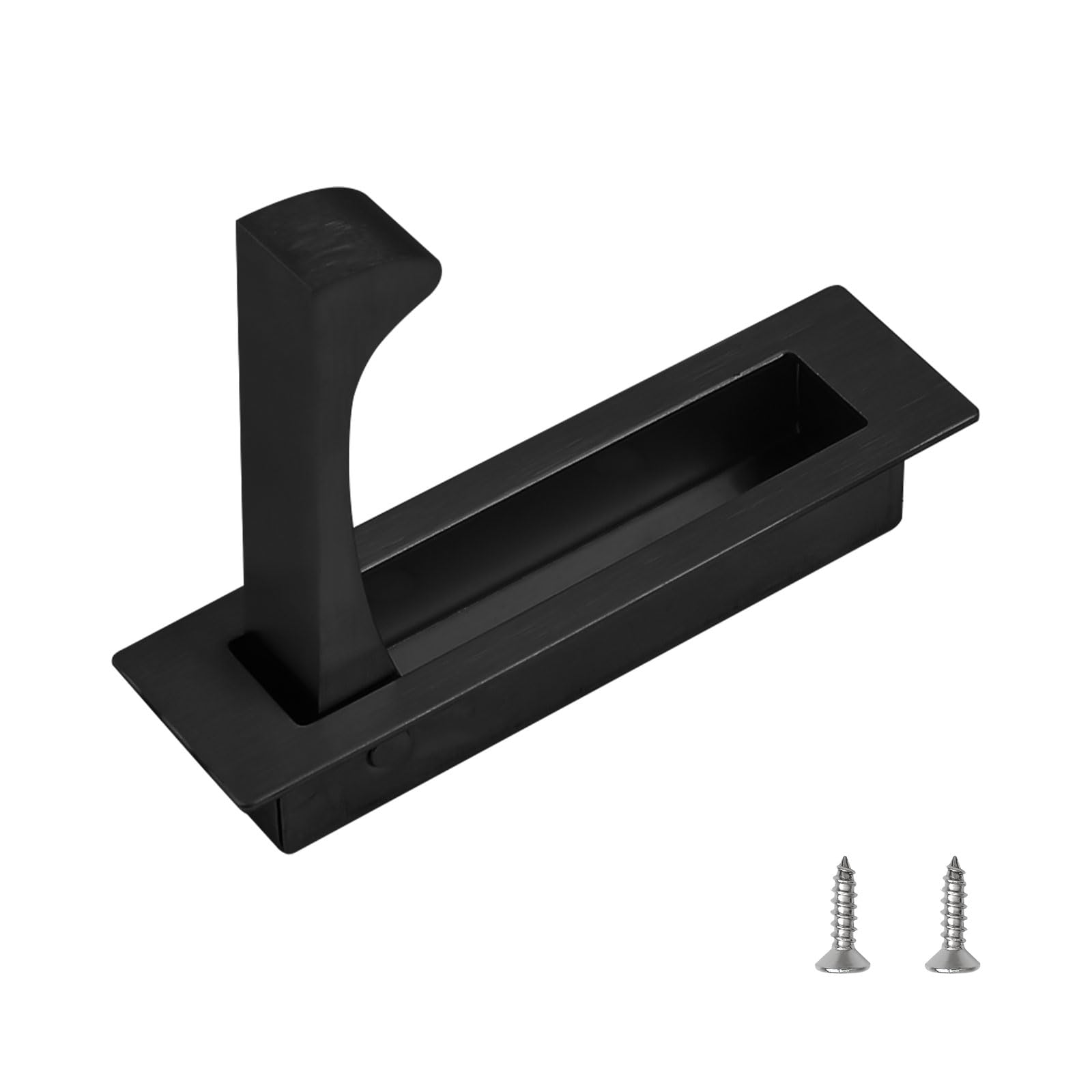 UFURMATE Flush Mount Door Pull, Stainless Steel Pocket Door Handle Brushed Flush Mount Hardware Edge Pull for Closet (Black) — image 1