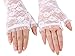 Art Wedding Fingerless Gloves with Lace Floral Pattern - White