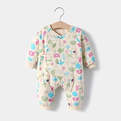 Amazon 入 ベビー用寝袋 秋冬キルティングベビーワンピースコットン服 新生児服 4 52cm おくるみ ベビー マタニティ 通販