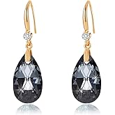 Austrian Crystal Teardrop Dangle Drop Earrings for Women 14K Gold Plated Hook Earring Hypoallergenic Jewelry Gifts for Women Girls