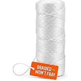 Bright White Twine String - #18 Strong Nylon String - 250 Ft Length - White String for Gardening, Nylon Twine for Plants