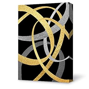 Canvas Wall Art for Living Room,Bedroom Home Decoration Gilding Abstract Artwork Ready to Hang - 12x18 inches