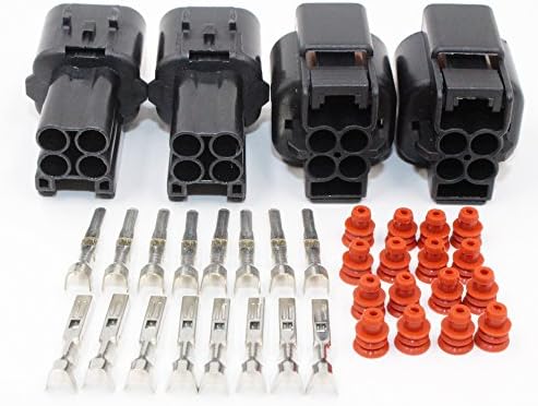 EMeskymall 2 Set 4Pin Way Car Auto Motorcycle Waterproof Electrical Wire Connector Plug