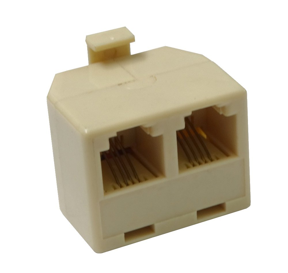 Aerzetix: Dual Adaptor 6p4c RJ11 Telephone Cables or ADSL Modem