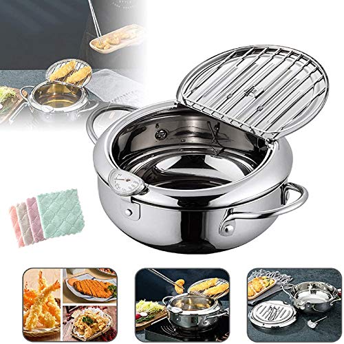 Deep Fryer Pot, Japanese Style Tempura Fryer Pot, Mini Deep Fry Pan