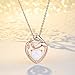 MEGACHIC Mother Rose Gold Created White Opal Heart Pendant Necklace Jewelry Gifts for Women Mom Wife Her