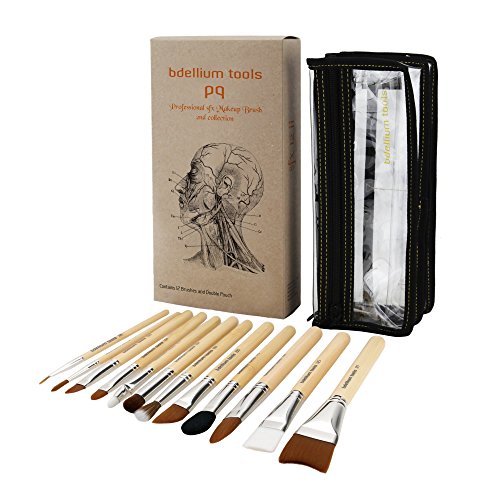 Bdellium Tools Professional Makeup Brush Special Effects SFX Series - 12 pc. Brush Set with Double Pouch (2nd Collection)