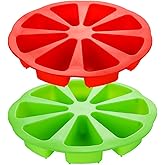 CdyBox Triangle Cavity Cake Mold Silicone Cake Mould 8 Hole Orange Shaped Pizza Pan for Ovens Microwaves DIY Baking Tool 2 Pieces