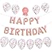 Rose Gold Birthday Party Decorations | Happy Birthday Banner & 18 Inch Confetti Balloons Set | Perfect for Bachelorette Bridal Shower Engagement Graduation Sweet 16 or 30th Birthday Decorations | 25Pc