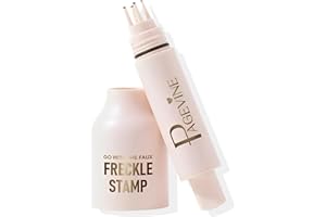 LIOPIF Freckle Stamp Pen,Fake Freckles Stain Marker Pencil Tool for Natural and Lifelike Sunkissed Face Freckle Makeup for Waterproof and Long-Lasting,Quick Dry 5-Point Faux Freckle Stamp Cushion, 02 Medium