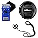 HeroFiber Nikon Lc 52 Snap On Front Lens Cap For 18 55Mm 55 200Mm 24Mm F 2.8D 28Mm F 2.8D 35Mm F 1.8G 35Mm F 2.0D 40Mm F 2.8G 50Mm F 1.4D 50Mm F 1.8D & 85Mm F 3.5G Lenses Universal Lens Cap Keeper W U