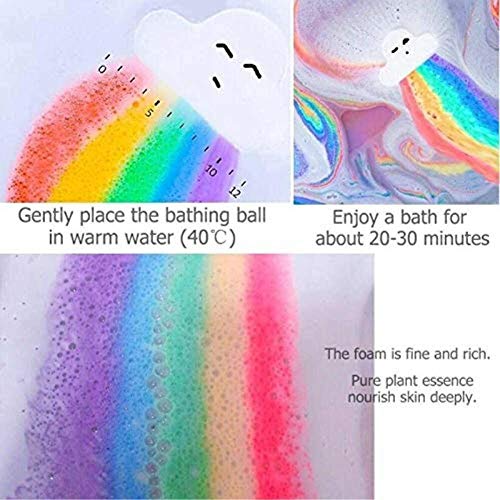 Magical Rainbow Cloud Bath Bombs Colorful Set of 1 Fizzy 180 g