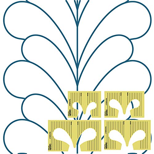 Westalee Design 4pc Feather Set + 10" Feather Spine Quilting Templates (Total of 5 TEMPLATES) (High Shank)
