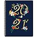 2021 Monthly Planner/Calendar - 12-Month Planner with Tabs & Double Side Pocket & Label, Contacts and Passwords, Floral Calendar Planners, Jan 2021 - Dec 2021, 9