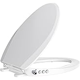 Clirass Bidet Toilet Seat, Soft Close Elongated Toilet Seat, Button control Feminine/Posterior Wash Switch, Knob Control Water Pressure,White Bidet Seat Attachment with Brass inlet