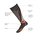 Pure Athlete High Performance Wool Ski Socks - Thermal Warm Merino Wool OTC Sock, Men Women (1 Pair - Black/Grey/Orange, Medium)