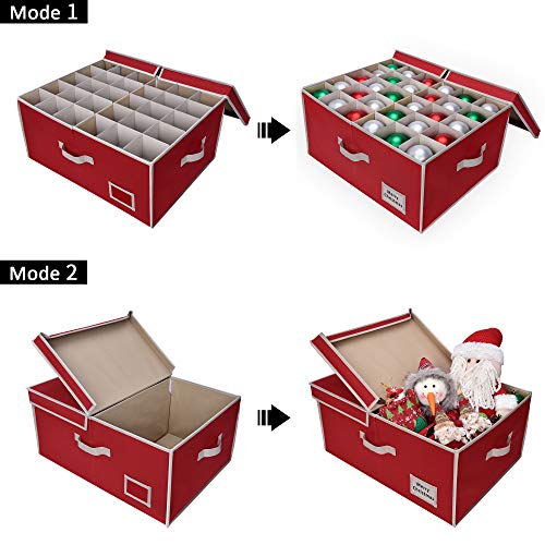 image for StorageWorks Ornament Storage Box Chest with Lid, with 3 Trays Holds U