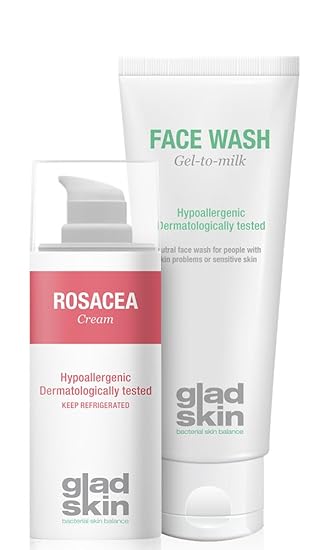 Gladskin Rosacea Cleansing Set - Rosacea Cream und Face Wash