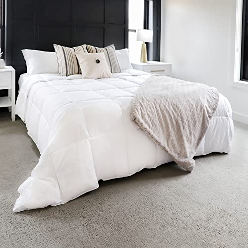 Gray Eagle Oversized King Comforter, White, All Season Down Alternative