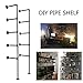 Topower Industrial French Country Style Decorative Pipe Wooden Wall ShelvesRustic DIYCeiling Pipe Shelf Wall Vintage Hung Bracket Industrial Shelves (Five-Layer × 2)