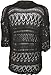 PaperMoon Women's Plus Size Crochet Knitted Short Sleeve Cardigan