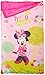 Disney Minnie Mouse Bowtique 2 Piece Slumberbag with Bonus Backpack with Straps, Pink