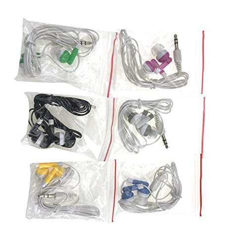 Wholesale-Kids-Bulk-Earbuds-Headphones-Individually-Bagged-50-Pack-6-Assorted-Colors-for-Schools-Libraries-Hospitals