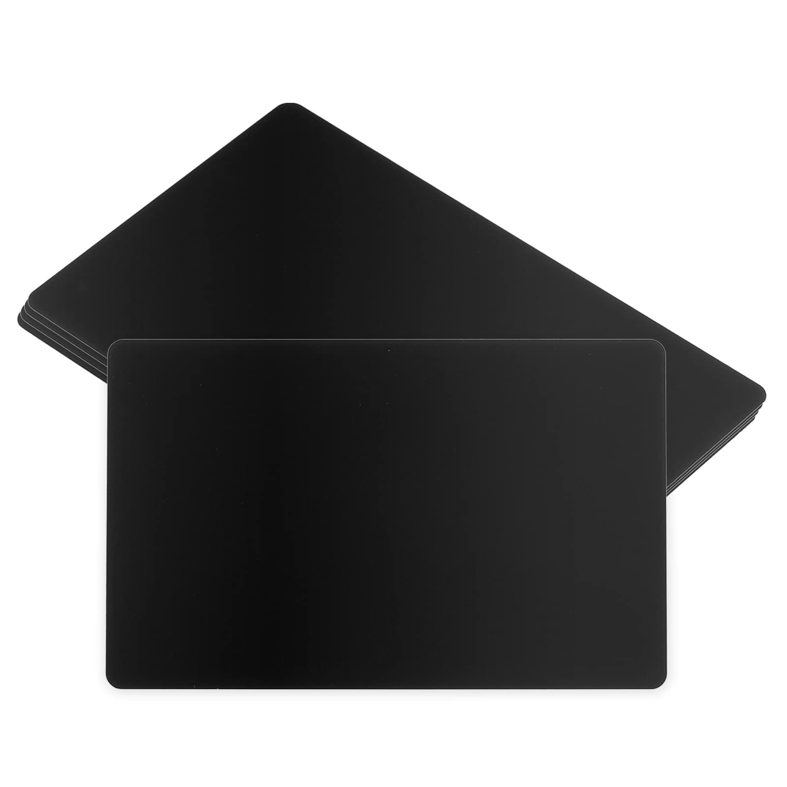 PATIKIL 0.45mm Metal Business Cards, 5 Pack Blank Name Card Laser Engraving Aluminum for DIY Gift Cards, Black Matte
