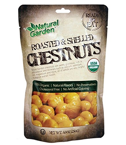 Natural Garden 100% Organic Roasted & Shelled Chestnut Blend, Large, 8.8 Ounce (Pack of 6)