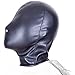 Sealed Leather Zipper Breathable Hood - Davidsource Sex Slave Pup Training Sealed Hood Restraint Blinder Bondage Helmet Sexual Game Wear for BDSM Fetish Lover (23 inches Round, Black)