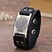 Dawapara Vintage Nordic Viking Rune Vegvisir Compass Charm Cuff Bracelet for Men/Women Gift Jewelry (Black Wristband Antique Bronze)