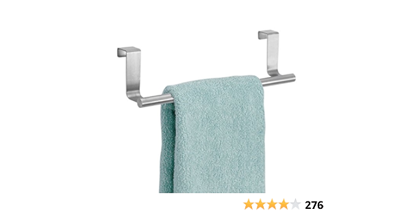 mDesign Toallero sin taladro – Percha para puerta de acero ...