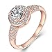 JUST N1 Womens Jewelry 18k Rose Gold Plated Vintage Wedding Engagement Jewelry Ring Christmas Gift