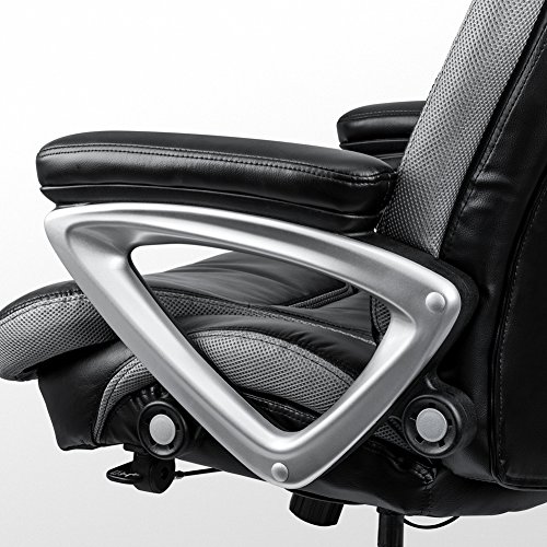 Bonum Executive Office Chair Thick Padding Big & Tall 500lb Capacity Size with Soft Spring Pack Padding High-Back Bonded Leather Chair (Black) - Thumbnail 2