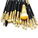 FEIYAN Makeup Brush Set Eyeshadow Brushes Wood Handle Makeup Brush Set Professional Eyeliner Lip Powder Liquid Cream Cosmetic Brushes Kit (20 pcs, Golden Black)