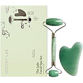 Mount Lai Jade Gua Sha Facial Tools, Jade Roller and Gua Sha Facial Tools Set, Guasha Tool for Face to Relieve Muscle Tension and Reduce Puffiness, Anti Aging Skin Care Sets for Women